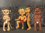  bear clothed clothing cub feline female group jaguar launny lion male mammal topless underwear young 