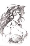  1girl bare_shoulders black_hair bonten breasts dc_comics female large_breasts long_hair looking_at_viewer monochrome no_bra sketch smile solo tiara wonder_woman wonder_woman_(series) 