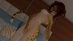  16:9 2017 3d_(artwork) anthro bed bedroom breast_grab breasts cat cheetah chelsie_(kawa) digital_media_(artwork) feline female hand_on_breast hi_res kawaoneechan mammal masturbation nipples nude on_bed solo vaginal vaginal_masturbation 
