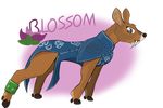  blossom cervine chinese_clothing chinese_dress chinese_water_deer clothing deer dress fangs female feral flower fur jewelry mammal plant simple_background solo tartaurus text tusks 