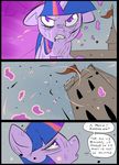  castle comic equine feral flag friendship_is_magic hair half-closed_eyes horn magic mammal metal_(artist) my_little_pony scratches solo twilight_sparkle_(mlp) unicorn 