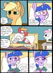  applejack_(mlp) arm_wraps bandage bed big_macintosh_(mlp) bruised comic earth_pony eating equine feral friendship_is_magic group hair hat horn horse mammal metal_(artist) my_little_pony nurse pillow plate pony sandwich_(disambiguation) smile twilight_sparkle_(mlp) unicorn wraps 