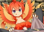  1boy 1girl feathers luka_(mon-musu_quest!) mon-musu_quest! orange_hair phoenix pussy_juice rape sex wings 