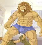 2016 abs anthro biceps clothed clothing digital_media_(artwork) feline fur lion male mammal muscular muscular_male pecs topless wildheit 