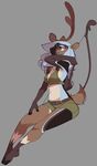  anthro antlers bow_(weapon) cervine clothed clothing deer female horn mammal polywomple quiver ranged_weapon smile solo weapon 