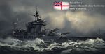  anchor battleship hms_warspite military military_vehicle no_humans ocean original royal_navy ship smokestack turret warship watercraft waves white_ensign 