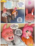  anais_watterson animal_humanoid anthro blush cartoon_network chesare clothing comic father female green_eyes hair humanoid male mammal open_mouth parent richard_watterson the_amazing_world_of_gumball tongue 