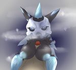  2017 alternate_species anthro areola big_breasts black_skin breasts digital_media_(artwork) duo erection faceless female glalie humanoid humanoidized looking_at_viewer male male/female nintendo nipples not_furry nude penis pok&eacute;mon pussy sex simple_background thompson-vonjung titfuck video_games 