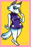  2015 animal_crossing anthro canine clothed clothing female inkyfrog looking_at_viewer mammal nintendo smile solo standing video_games whitney_(animal_crossing) wolf 