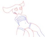  2017 abdominal_bulge animated anthro belly blush bound clothing cum cum_inside digital_media_(artwork) front_view gloazoid half-closed_eyes legwear looking_pleasured no_sound open_mouth penetration restrained sex simple_background smile solo tentacles thigh_highs 