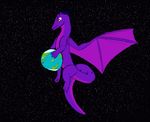  dragon female macro nystemy_(artist) planet scalie solo space western_dragon wings 