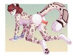  anthro arm_cuffs breasts dildo feline female hands_and_knees leopard looking_at_viewer mammal paws sex_toy snow_leopard 