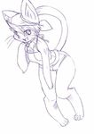  anthro cat clothing collar feline female handkerchief mammal nekowife shorts simple_background sketch solo white_background 