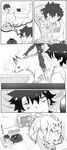  bad_id bad_twitter_id bowl chain comic crossed_arms edel_(edelcat) fate/grand_order fate_(series) fujimaru_ritsuka_(male) greyscale headless hessian_(fate/grand_order) highres lobo_(fate/grand_order) monochrome pet_bowl translation_request unamused wolf 