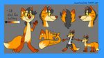  3_toes 4_fingers anthro canine cute digitigrade eyewear feral flannel fox glasses male mammal model_sheet paws spongegasm standing toes watermark 