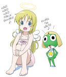  ana_coppola angel_wings barefoot child crossover feet halo hard_translated ichigo_mashimaro kazunari keroro keroro_gunsou noto_mamiko oekaki seiyuu_connection toes translated wings 