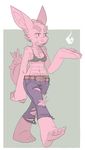  anthro breasts clothed clothing female magic polywomple scalie solo standing torn_clothing 