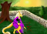  anthro clothing dragon eastern_dragon female flower forest free_art japanese_clothing kimono plant rose sun tree yenza 