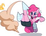  anthro clothed clothing equine female footwear friendship_is_magic hair horse mammal my_little_pony pinkie_pie_(mlp) polywomple shoes solo sweat teeth 