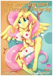  2017 aww bbmbbf big_breasts breasts candy cherry chocolate cleavage clothed clothing comic convenient_censorship cover cover_page cream cute equestria_untamed equine female fluttershy_(mlp) food food_fetish friendship_is_magic fruit hair horse hot_fudge huge_breasts looking_up lying mammal messy my_little_pony navel palcomix pink_hair pony rug sauce smile solo text whipped_cream winged_pony 