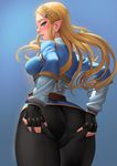  ass blonde_hair blue_eyes braid censored commentary fingerless_gloves from_behind gloves hair_ornament hairclip lasterk long_hair long_sleeves looking_back md5_mismatch pointy_ears princess_zelda single_braid sky solo spread_ass the_legend_of_zelda the_legend_of_zelda:_breath_of_the_wild 