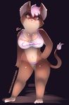  :3 anthro barefoot big_breasts breasts brown_fur cleavage clothed clothing english_text eyelashes female fur hair mama_tattletail pink_nose red_eyes rizkitsuneki smile solo tattletail tattletail_(species) text 