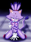  absurd_res andersonicth anthro areola blaze_the_cat blush breasts cat erect_nipples feline female hi_res mammal navel nipples nude pussy solo sonic_(series) tongue tongue_out 
