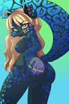  2017 anthro blonde_hair blue_nipples blue_nose breasts butt cat fangs feline female hair hand_mark leopard lits mammal nipples nude panther piercing sabertooth_(disambiguation) sarinaaeon yellow_eyes 