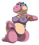  2017 anthro areola blue_eyes bra breasts clothing female half-closed_eyes kitsune_youkai looking_at_viewer mario_bros nintendo nipples panties pink_skin simple_background solo translucent transparent_clothing underwear video_games white_background yoshi 