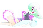  animal_ears black_hair breasts cat_ears cat_girl cunningulus gardevoir green_hair large_breasts red_eyes saliva 