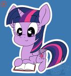  book cutie_mark equine female feral friendship_is_magic hair horn mammal multicolored_hair my_little_pony purple_eyes purple_hair raised_eyebrows reading smile solo sweetfilthyfun twilight_sparkle_(mlp) winged_unicorn wings 