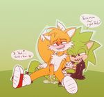  2boys ahegao anal anonanim blush cum cum_in_ass cum_while_penetrated cumdrip drooling erection happy_sex male_focus miles_prower multiple_boys orgasm penis saliva sex sitting sonic_the_hedgehog text yaoi 