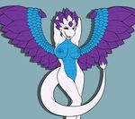  2014 anthro armpits blush breasts crystals dragon feathered_wings feathers featureless_crotch female flashwing_(skylanders) green_eyes kurtassclear looking_at_viewer nipples nude open_mouth raised_arm reptile scalie simple_background skylanders smile solo standing teeth tongue white_skin wings 