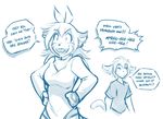  animated anthro basitin bottomless bouncing bouncing_breasts breasts clothed clothing dialogue duo ears_back english_text feline female flora_(twokinds) fur insane keidran keith_keiser laugh male mammal monochrome open_mouth sketch smile striped_fur stripes text tiger tom_fischbach twokinds 