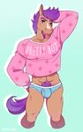  anthro bulge clothing equine horse kalechip male mammal solo underwear 