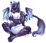  ambiguous_gender anthro feline fur hair horn looking_at_viewer mammal myloveless pillow sitting smile solo watermark wings 