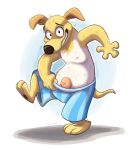  2019 almost_naked_animals anthro by-nc-nd canine cartoon_network clothing creative_commons dog fur hi_res male mammal nipples orlandofox 