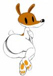  2017 anthro barefoot big_butt butt canine cartoon_network dog edit eyelashes female fur hi_res long_ears looking_at_viewer lying mammal nude olive_(character) olive_the_other_reindeer pawpads paws presenting presenting_hindquarters simple_background solo sssonic2 sweat 