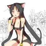  animal_humanoid blood breasts camera cat_humanoid clothing eeveelution espeon feline glaceon humanoid japanese_text leafeon mammal nintendo nosebleed pok&eacute;mon sylveon takeshima_(nia) text translated umbreon video_games 