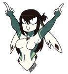  animated breasts brown_hair female green_eyes hair inkblot-rabbit smile solo 