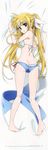  absurdres artist_request ass bare_arms bare_legs bare_shoulders bed_sheet bikini blonde_hair blue_bikini_bottom blush dakimakura fate_testarossa flat_chest from_above full_body hair_ribbon highres huge_filesize lace lace-trimmed_bikini long_hair looking_at_viewer looking_back lyrical_nanoha mahou_shoujo_lyrical_nanoha mismatched_bikini official_art open_mouth red_eyes ribbon shiny shiny_hair shiny_skin side-tie_bikini solo swimsuit twintails very_long_hair white_bikini_top 
