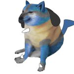  ambiguous_gender blue_body blue_fur canid canine canis cheems dogelore feral fur lucario mammal meme nintendo pok&eacute;mon pok&eacute;mon_(species) simple_background sitting solo spikes unknown_artist video_games white_background 
