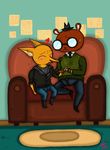  alreadyaperson angus_(nitw) bear canine fox gregg_(nitw) mammal night_in_the_woods 