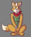  2017 bottomless canine clothed clothing fox fox_mccloud kayadult male mammal nintendo shirt star_fox tagme video_games 