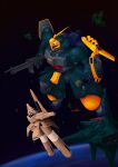  alpha_azieru asteroid axis_(gundam) beam_rifle cable char&#039;s_counterattack commentary_request earth_(planet) energy_gun fleet funnels_(gundam) geara_doga gundam highres jagd_doga_gyunei_custom machinery mecha mecha_focus mobile_armor mobile_suit neo_zeon planet robot roundel science_fiction shield space volkov-1953 weapon zero_gravity 