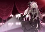  2_sing_4_u_(vocaloid) bad_id bad_pixiv_id black_dress blue_eyes breasts cleavage detached_sleeves dress hairband hijiki_(hijikini) large_breasts long_hair megurine_luka pink_hair solo thighhighs vocaloid 