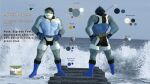 anthro belt boots bull_shark carcharhinus clothing fish footwear gloves handwear hero hi_res humanoid hybrid knife legwear male marine markings model_sheet perturbedmania requiem_shark scale_markings scales shark shoes solo super_suit supersuit tights utility_belt visor