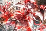  architecture bat_wings church gothic_architecture hat monster purple_hair red_eyes remilia_scarlet short_hair solo thighhighs touhou ultimate_asuka wallpaper wings 