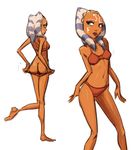  ahsoka_tano alien bikini blue_eyes butt clothing female humanoid orange_skin solo star_wars swimsuit togruta tourbillon 