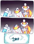  aftertale animated_skeleton blood bone comic group hand_holding human loverofpiggies mammal not_furry papyrus_(undertale) protagonist_(undertale) sans_(undertale) simple_background skeleton smile undead undertale video_games 